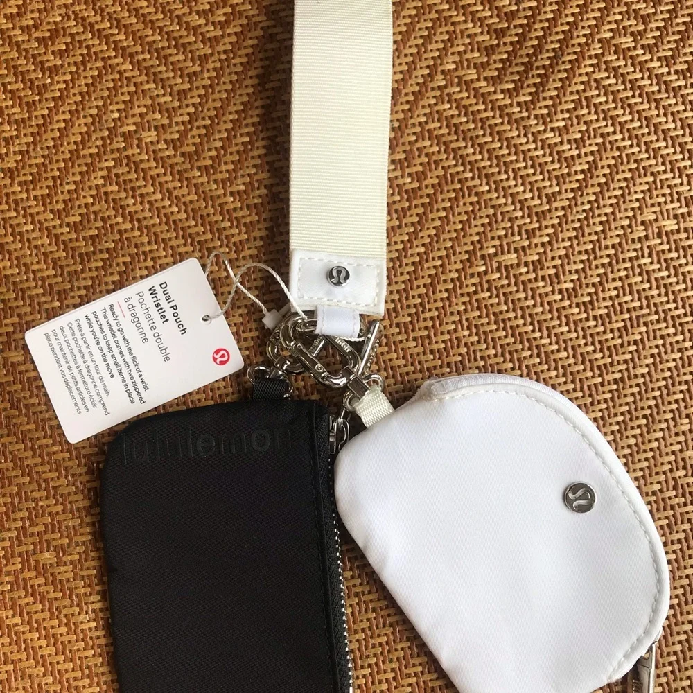 lululemon athletica White Strap with Black and White Key Pouches